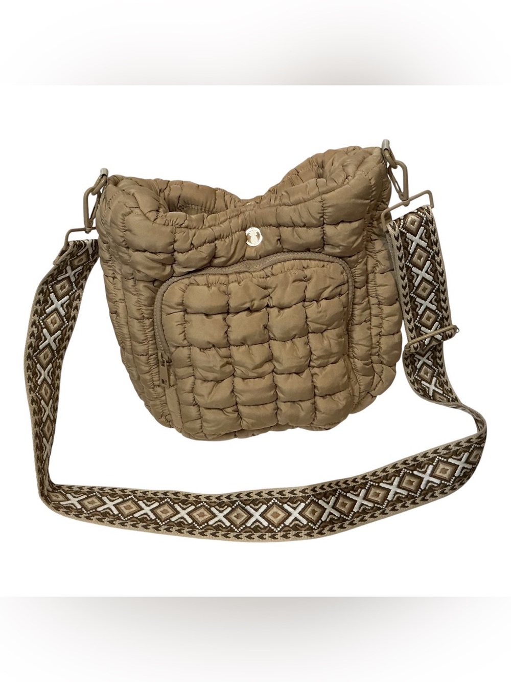 Simply Southern Quilted Crossbody Bag Sand Beige Boho Western Festival NWOT